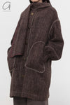 Mutedance 24 Autumn and Winter Scarf Buttoned Jacket Series MD-MD24FW07-BROWN